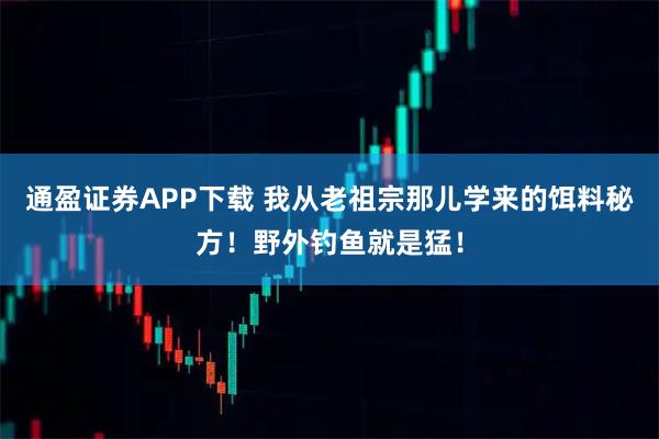 通盈证券APP下载 我从老祖宗那儿学来的饵料秘方!野外钓鱼就是猛!