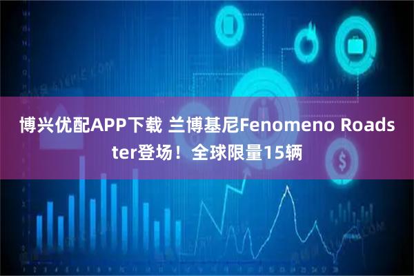 博兴优配APP下载 兰博基尼Fenomeno Roadster登场！全球限量15辆